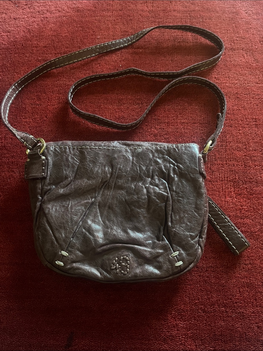 49 Square Miles Vintage Brown Leather Crossbody Bag